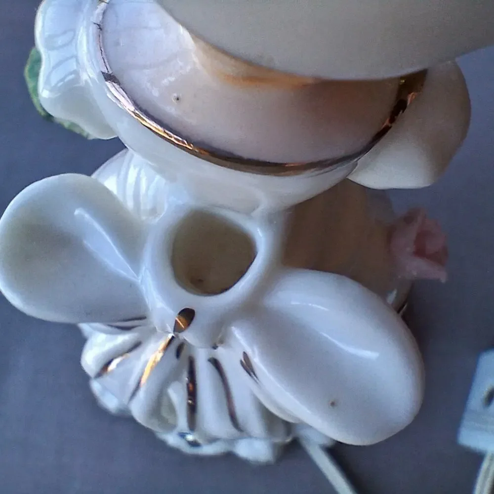 CMI Chadwick Porcelain Southern Belle with roses Night Light not working VTG 50s